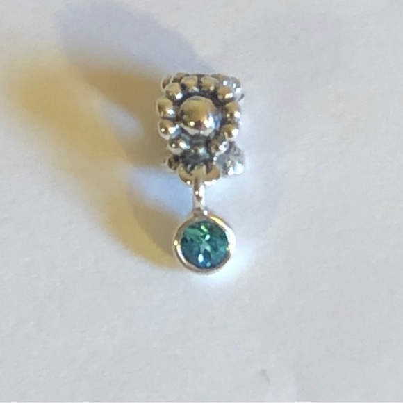Retired Authentic Pandora Paraiba Dew Drop Topaz Charm Dangle - Picture 5 of 6